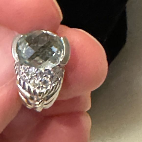 Judith ripka SS , Prasiolite and CZ earrings - Picture 5 of 14